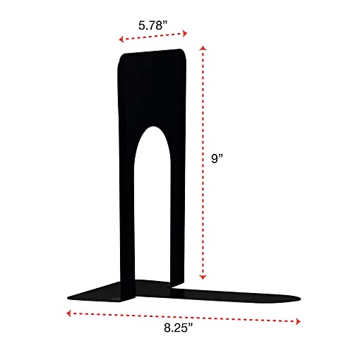 Universal Economy Bookends, Standard, 5-7/8" x 8-1/4" x 9", Heavy Gauge Steel, Black (54091)