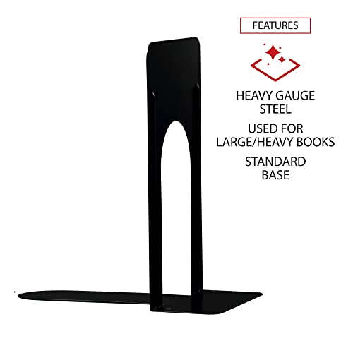 Universal Economy Bookends, Standard, 5-7/8" x 8-1/4" x 9", Heavy Gauge Steel, Black (54091)