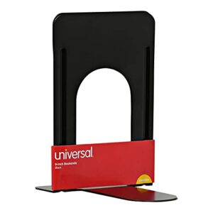 Universal Economy Bookends, Standard, 5-7/8" x 8-1/4" x 9", Heavy Gauge Steel, Black (54091)