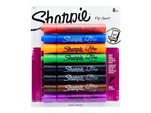 SHARPIE 22480Pp Flip Chart Marker, Bullet Point, 8/Pk, Assorted