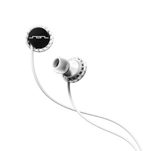 sol republic relays sport wired 3-button in-ear headphones, apple compatible, secure fit for workouts, won’t fall out, in-ear noise isolation, 4 ear tip sizes, great for calls, 1151-41 whiteblack