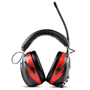 RebelTech Gear Digital Radio Headphones - Noise Reduction Headphone with AM/FM - Comfortable Ear Protection Headphones - Perfect Radio Headphones for Mowing The Lawn or Listening to Sports