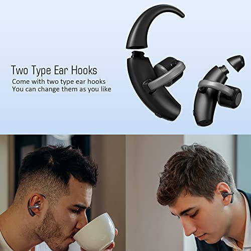 LEAGLEE Wireless Ear Clip Bone Conduction Headphones - Open Ear Headphones Bluetooth 5.3 IPX5 Waterproof Wireless Earbuds with Earhooks Microphone for Workout, Gym, Running, Cycling, Hiking, Driving