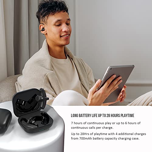 LEAGLEE Wireless Ear Clip Bone Conduction Headphones - Open Ear Headphones Bluetooth 5.3 IPX5 Waterproof Wireless Earbuds with Earhooks Microphone for Workout, Gym, Running, Cycling, Hiking, Driving