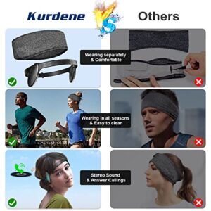 kurdene Wireless Sleep Headphones,Bluetooth 5.3 Sports Headphones,Sleeping Headband Headset Built-in Microphones with Stereo Sound Speakers