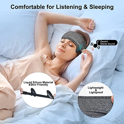 kurdene Wireless Sleep Headphones,Bluetooth 5.3 Sports Headphones,Sleeping Headband Headset Built-in Microphones with Stereo Sound Speakers