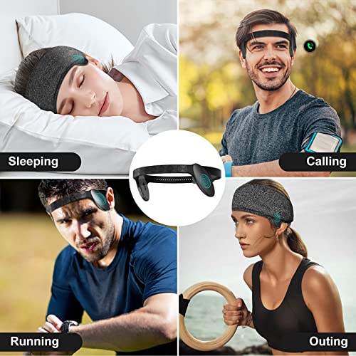 kurdene Wireless Sleep Headphones,Bluetooth 5.3 Sports Headphones,Sleeping Headband Headset Built-in Microphones with Stereo Sound Speakers