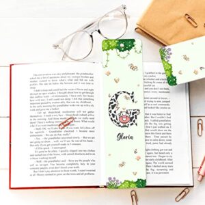 GOLEEX Personalized Initial Bookmark Cow Magnetic Bookmarks Customized Name Letter Page Markers Cute Reading Gifts for Book Lovers Kids Students Women Teens Adults at Christmas