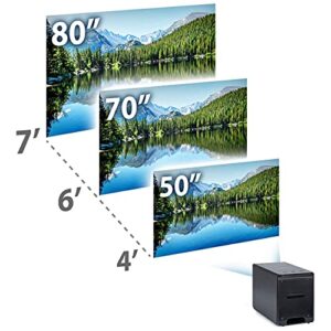 Miroir M189 Portable LED Projector | 80 Inch Picture | 1080P Supported | Auto Keystone | Rechargeable Battery | HDMI