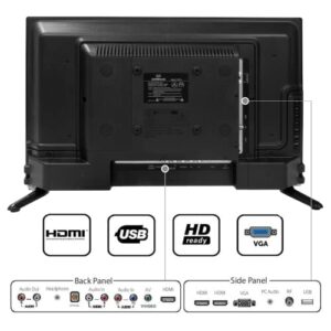 28” LED HDTV by Continu.us | CT-2860 High Definition Non-Smart Television 720p 60Hz TV, Lightweight and Slim Design, VGA/HDMI/USB Inputs, VESA Wall Mount Compatible.