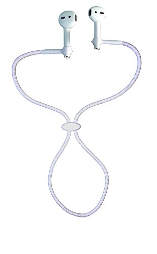 EARBUDi Cord - Soft 22 Inches Leash or Necklace That Holds Around Your Neck, Compatible with Many Wireless Buds, White