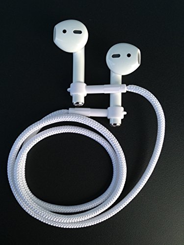 EARBUDi Cord - Soft 22 Inches Leash or Necklace That Holds Around Your Neck, Compatible with Many Wireless Buds, White