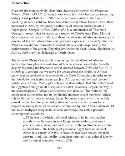 AFRICAN PHILOSOPHY The Pharaonic Period: 2780-330 BC