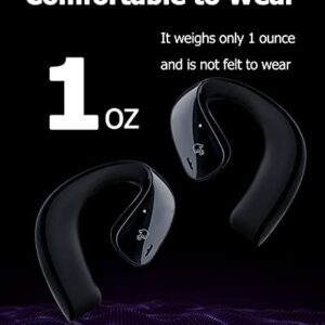 Open Ear Headphones Wireless Bluetooth Running Open Ear Clip Earbuds with Earhooks Air Bone Conduction Headphones Bluetooth Waterproof Over The Ear Wireless Wrap Around Earbuds for Gym Workout Sport