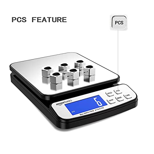 Amazon Basics Digital Postal Table Top Scale - AC Adapter, Counting Function, 110 Pound Capacity, 0.1 Ounce Readability