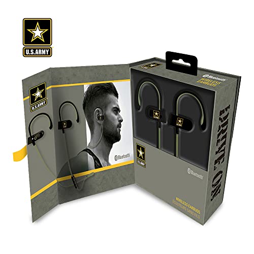 US Army Neckband Bluetooth Headphones Sports Bluetooth Earphones 160 Hours Standby and 5 Hours Playtime Headphones Wireless Bluetooth Mic, Control Buttons Micro USB Charging 4.2 Bluetooth Technology