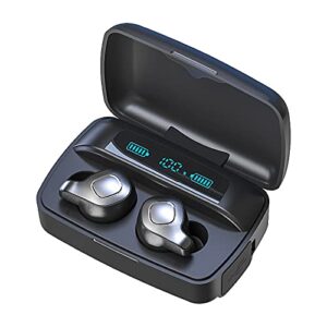uscarmen wireless earbuds new technology air 4 mics bluetooth 5.0 earbud touch control usb-c quick charge deep bass in-ear detection headphones (black f8)