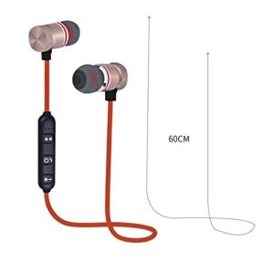 lamphle Wireless Ear Buds Earbuds Bluetooth for Android Apple Phone Compatible 4.2 Bluetooth Earbuds Noise Cancelling Extra Bass Magnetic Suction Wireless Headphones for Sports Golden One Size