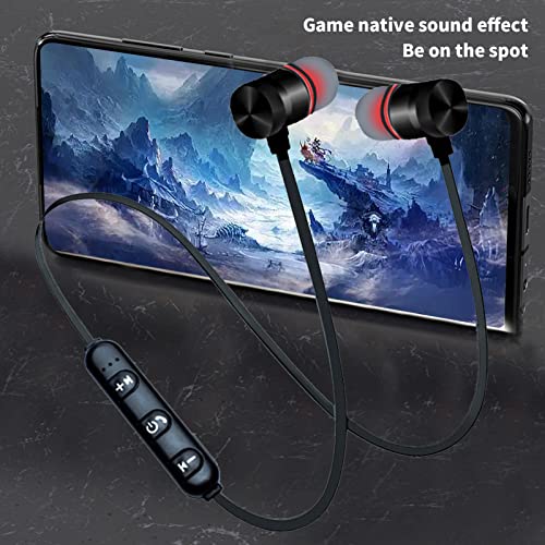 lamphle Wireless Ear Buds Earbuds Bluetooth for Android Apple Phone Compatible 4.2 Bluetooth Earbuds Noise Cancelling Extra Bass Magnetic Suction Wireless Headphones for Sports Golden One Size