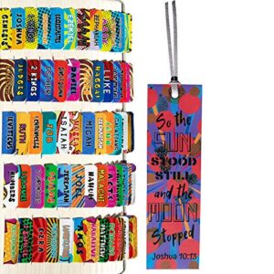 comic theme laminated bible tabs (large print, easy to read), personalized bible journaling supplies, 120 bible index tabs in total, 66 tabs for old and new testament, additional 54 blank tabs