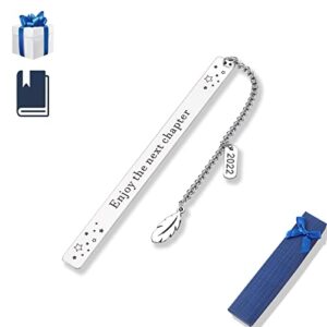 2022 graduation gifts bookmark for her him – enjoy the next chapter bookmark for book lovers, high school graduation gifts for her 2022, class of 2022 birthday grad gifts in bulk for women men