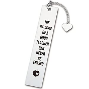 the influence of a teacher can never be erased funny inspirational bookmark gifts for women, bookmarks for sister girl daughter bookworm book friend sister gifts friendship gifts