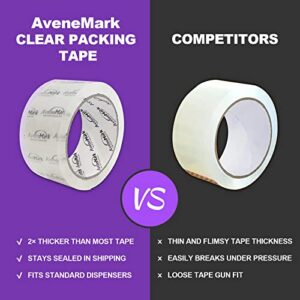 AveneMark Packaging Tape - 1.88" X 54.6 Yards, 2.2 mil, 6 Rolls - Adhesive Heavy Duty Tape for Box Office Moving Packaging