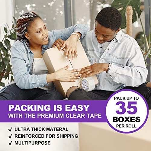 AveneMark Packaging Tape - 1.88" X 54.6 Yards, 2.2 mil, 6 Rolls - Adhesive Heavy Duty Tape for Box Office Moving Packaging