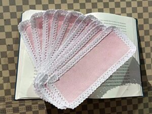 12pcs of 30×100 aida, 8.5x19cm in size, pink 14count cotton aida cloth bookmarks to cross stitch