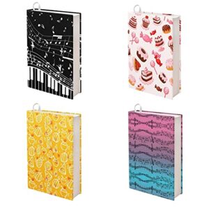 diyflash music notation 4 pack stretchable book sleeve covers book dust jacket covers washable textbook covers book case cover for student, 15.7×9.8 in