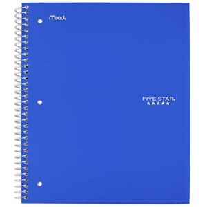 five star spiral notebook, 5-subject, wide ruled paper, 10-1/2″ x 8″, 150 sheets, tidewater blue (930012cg1)