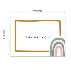 Modern Rainbow Thank You Greeting Cards / 24 Baby Shower Note Cards With White Envelopes / 6 Adorable All Occasion Thanks Designs/Made In USA