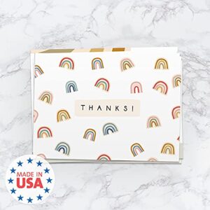 Modern Rainbow Thank You Greeting Cards / 24 Baby Shower Note Cards With White Envelopes / 6 Adorable All Occasion Thanks Designs/Made In USA