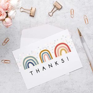 Modern Rainbow Thank You Greeting Cards / 24 Baby Shower Note Cards With White Envelopes / 6 Adorable All Occasion Thanks Designs/Made In USA