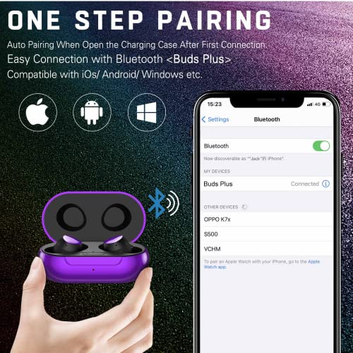 UrbanX Street Buds Plus for Google Pixel 6 - True Wireless Earbuds w/Hands Free Controls (Wireless Charging Case Included) - Purple