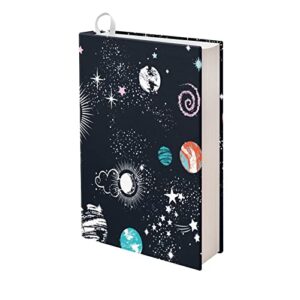 flashideas spacecraft book protector for paperbacks durable premium fabric checkbook cover for women and men portable textbook cover gift for classmate friend bff