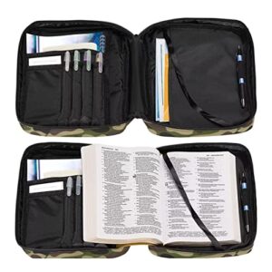 FKELYI Orange Camo Bible Covers for Women & Men,Carrying Bible Bag Bible Book Holder Carring Case Organizer Bag,Gift for Women Girl Kid