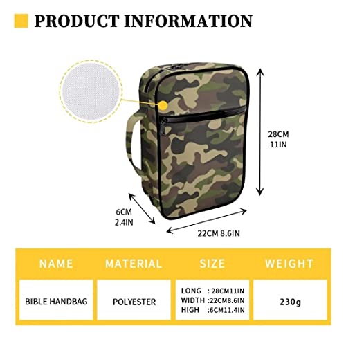 FKELYI Orange Camo Bible Covers for Women & Men,Carrying Bible Bag Bible Book Holder Carring Case Organizer Bag,Gift for Women Girl Kid