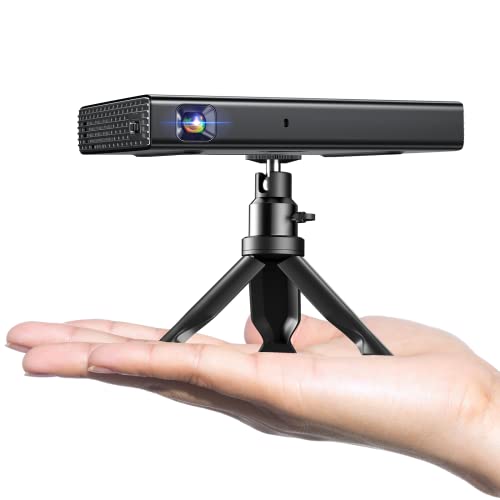 Mini Projector with WiFi and Bluetooth, 1080P ELEPHAS Portable Projector Built in Rechargeable Battery/Speaker, 5G Wireless DLP Little Pico Pocket Outdoor Video Home Movie Projector Compatible iPhone