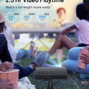 Mini Projector with WiFi and Bluetooth, 1080P ELEPHAS Portable Projector Built in Rechargeable Battery/Speaker, 5G Wireless DLP Little Pico Pocket Outdoor Video Home Movie Projector Compatible iPhone