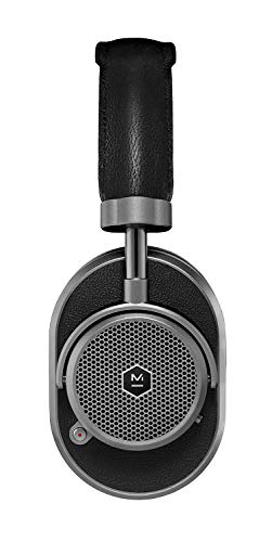 Master & Dynamic MW65 Active Noise-Cancelling (ANC) Wireless Headphones –, Bluetooth Over-Ear Headphones with Mic - Gunmetal/Black Leather (Renewed)