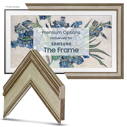 Deco TV Frames - Warm Silver Smart Frame Compatible ONLY with Samsung The Frame TV (65", Fits 2021-2023 Frame TV)