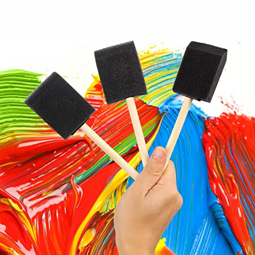 20 Pcs Foam Paint Brushes, 2 Inch Foam Brush, Wood Handle Sponge Brush, Sponge Brushes for Painting, Foam Brushes for Staining, Varnishes, and DIY Craft Projects