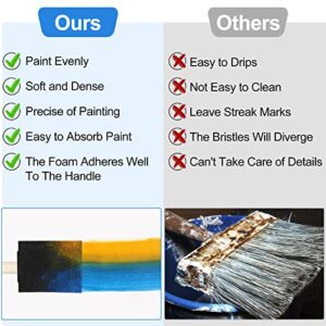 20 Pcs Foam Paint Brushes, 2 Inch Foam Brush, Wood Handle Sponge Brush, Sponge Brushes for Painting, Foam Brushes for Staining, Varnishes, and DIY Craft Projects