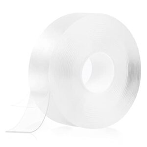 double sided tape heavy duty, 1.18″ x 16.4ft(sufficient size) nano tape strong adhesive mounting tape, multipurpose removable & reusable double transparent tape for walls, carpet home decoration