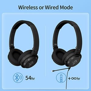 SoundMAGIC P23BT Portable On Ear Bluetooth Headphones CVC Noise Canceling Microphone HiFi Sound Stable Wireless Signal Connection Long Playtime with Detachable Cable for Game Black