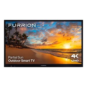 aurora 43-inch partial-sun 4k led outdoor smart tv – weatherproof hdr10 led outdoor television with anti-glare, 750-nit led screen, tempered glass, external antennas for partially sunny outdoor areas