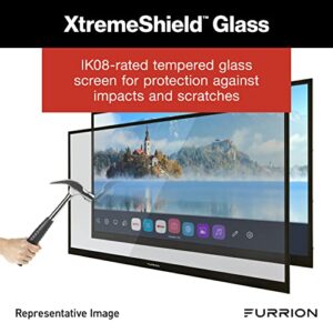 Aurora 43-Inch Partial-Sun 4K LED Outdoor Smart TV - Weatherproof HDR10 LED Outdoor Television with Anti-Glare, 750-Nit LED Screen, Tempered Glass, External Antennas for Partially Sunny Outdoor Areas