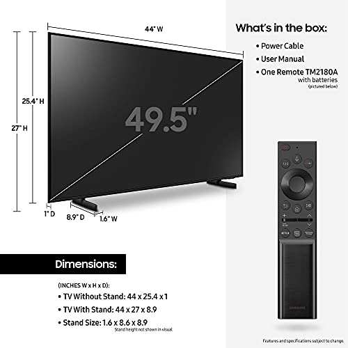 SAMSUNG UN50AU8000FXZA 50 Inch UHD 4K Crystal UHD Smart LED TV (Renewed)