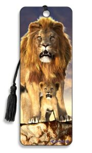 3d lion bookmark featuring the artwork of royce b mcclure- by artgame